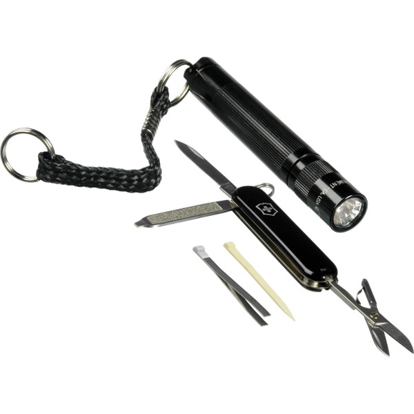 MAG-LITE BLACK SOLITAIRE FLASHLIGHT W/BLACK CLASSIC SWI