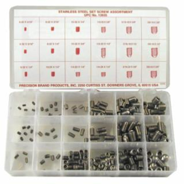 PRECISION BRAND STAINLESS STEEL SET SCREW ASSORTMENT 220 PIECES