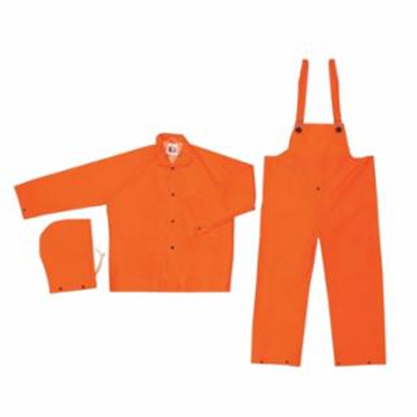 MCR SAFETY CLASSIC- .35MM- PVC/POLY- SUIT 3 PC FLUOR ORANGE