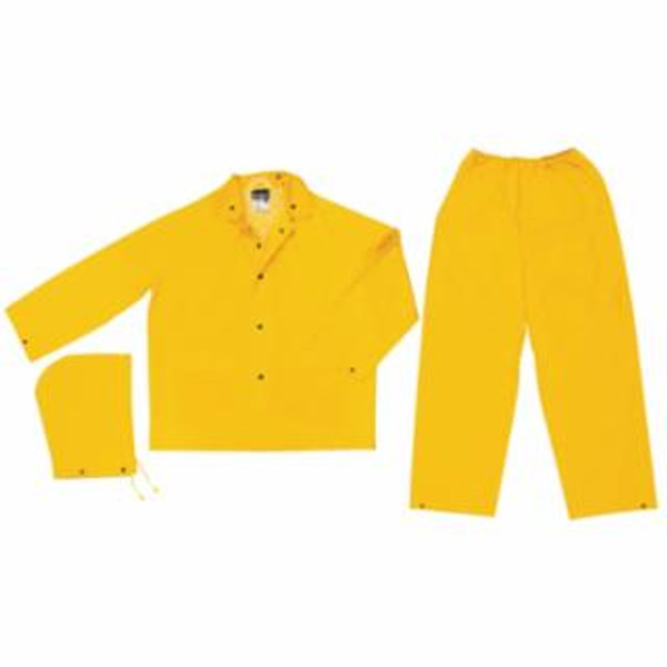 MCR SAFETY CLASSIC .35MM PVC/POLY SUIT 3 PC ELASTIC PANT YW