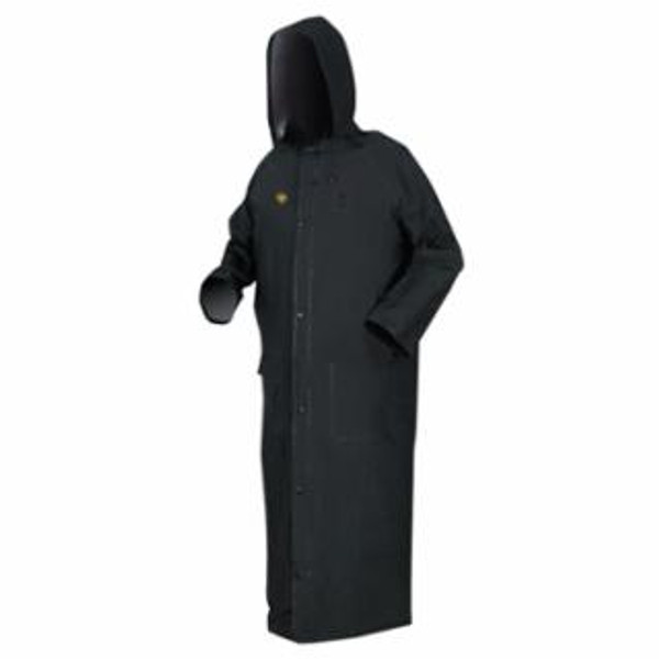 MCR SAFETY CLAS PLUS .35MM PVC/POLYFLM RESIS RIDERCOAT BLK
