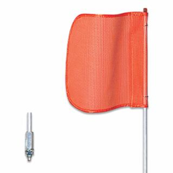 CHECKERS WARNING WHIP3'12" ORANGEFLAGPLAINHEX BASE