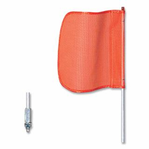 CHECKERS WARNING WHIP8'12" ORANGEFLAGPLAINHEX BASE