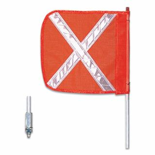 CHECKERS WARNING WHIP8'12" ORANGEFLAGWHITE XHEX BASE