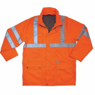 ERGODYNE GLOWEAR 8365 CLASS 3 RAIN JACKET ORANGE MEDIUM