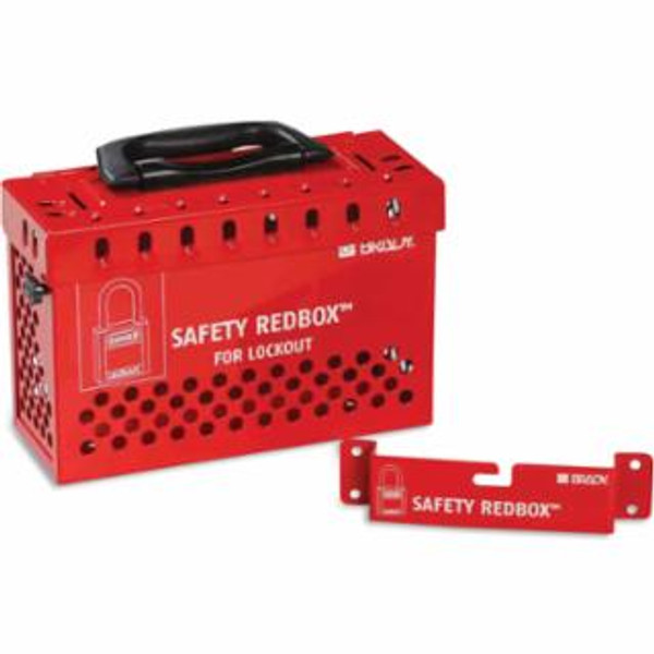 BRADY WALL-MOUNTABLE LOCKBOX W/ QUICK REL. RED