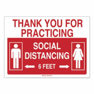 BRADY B401  10X14  PRACTICE SOCIAL DISTANCING
