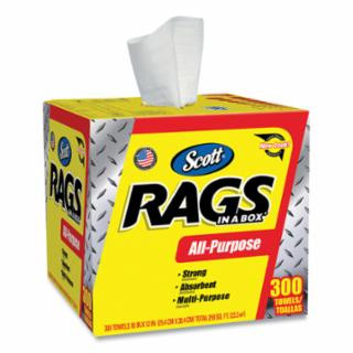 KIMBERLY-CLARK PROFESSIONAL SCOTT RAGS IN A BOX  300CT  WHITE