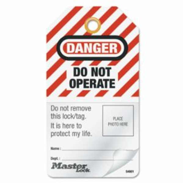MASTER LOCK ENGLISH SELF-LAMINATINGPHOTO ID LOCKOUT TAGS -