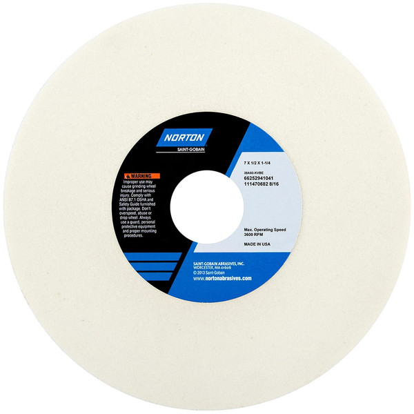 NORTON 7X1/2X1-1/4 GRINDING WHEEL TYPE 01 38A80-I8VBE
