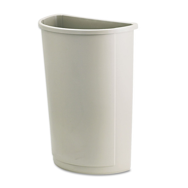 RUBBERMAID COMMERCIAL WASTE RECEPTACLE 21GAL HALF- ROUND EXTRA