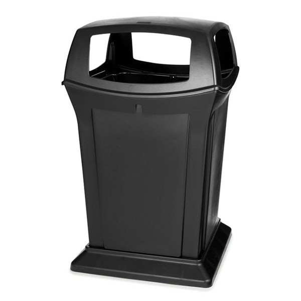 RUBBERMAID COMMERCIAL RANGER CONTAINER 4 OPENINGS  45 GAL BLACK