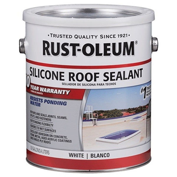 RUST-OLEUM ROOFING SILICONE ROOF SEALANT  WHITE  0.9 GAL