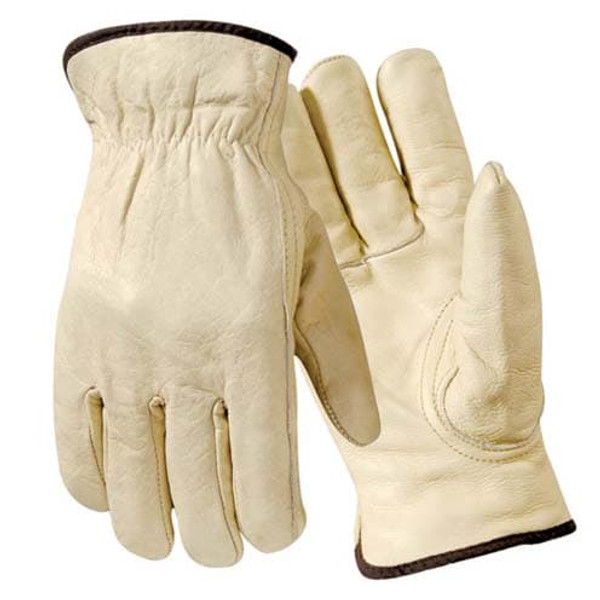 WELLS LAMONT GRAIN LEATHER DRIVER GLOVE  KEYSTONE THUMB  L