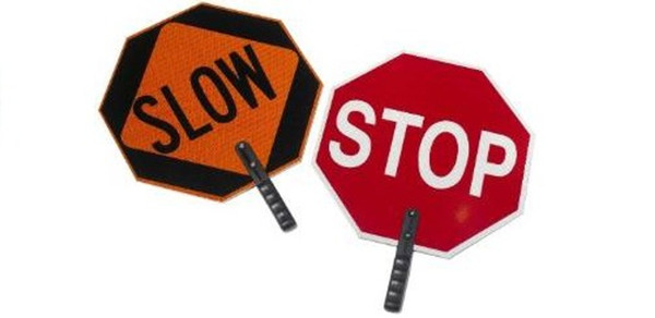 CORTINA STOP/SLOW PADDLE 18" CORRUGATE WITH 9" HANDLE
