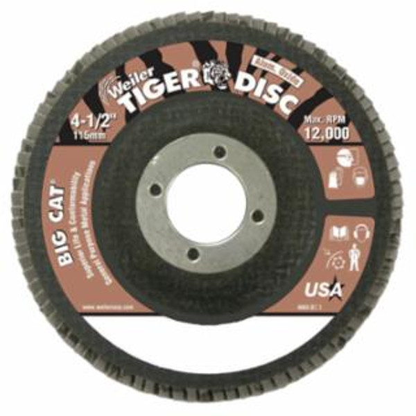 WEILER 4 1/2"TIGER DISC BIG CATABR FLAP PHENOLIC BK