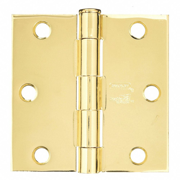 STANLEY Template Hinge,Removable,Bright Brass F179 3X3 DOOR HINGE 3 STL