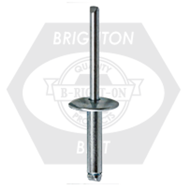 Sbs 4-3L 1/8 (.126-.187) x 0.313 Steel/Steel Large Dome Head Blind Rivet, Qty 500