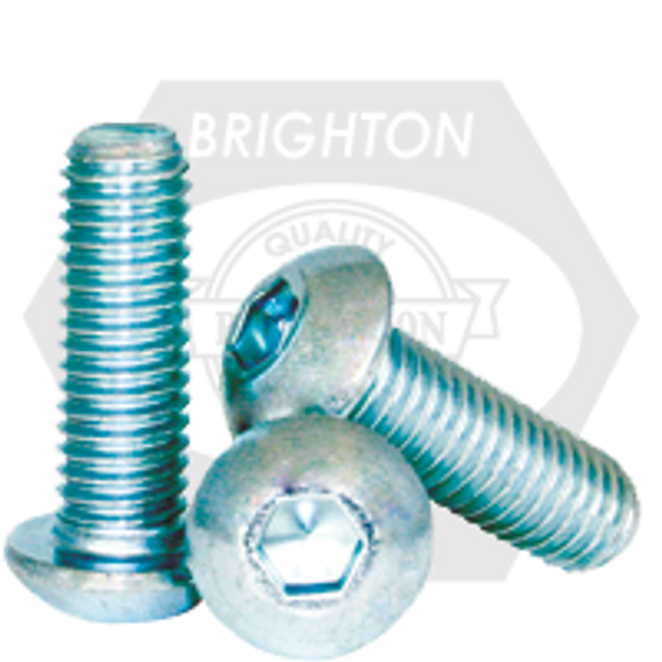 M3-0.50 x 8 mm Button Head Socket Cap Screw, Class 12.9, ISO 7380 Mechanical Zinc Cr+3, Fully Threaded, Qty 2500