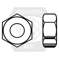 1/2"-20 Brass Finished Hex Nut, Qty 100