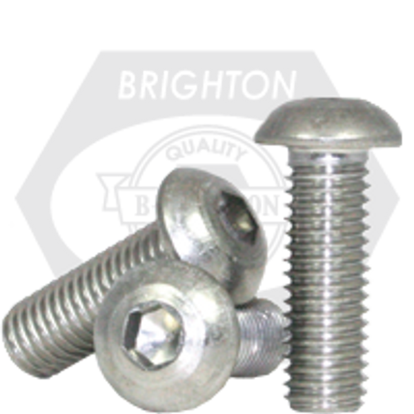 1/2"-13 x 3/4" Button Socket Caps, Coarse, 18-8 Stainless Steel A2, Fully Threaded, Qty 50