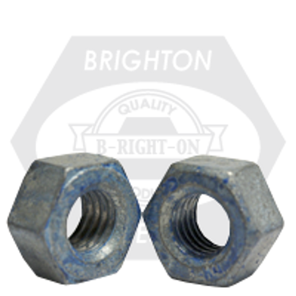 1 1/8"-7 A563 Heavy Hex Nut Grade Dh Coarse, Hot-Dipped Galvanized HDG,/Wax/Blue Dye (Box), Qty 75