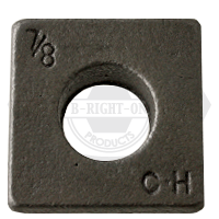 1 1/2" Square Beveled Malleable Iron Washer, Plain Finish, Qty 35