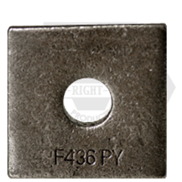 1" Square Beveled F436 Hardened Washer, Plain Finish, Qty 270