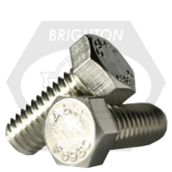 1"-8 x 11 1/2" UNC Hex Cap Screws, Coarse, 18-8 Stainless Steel A2, Partially Threaded, Qty 5