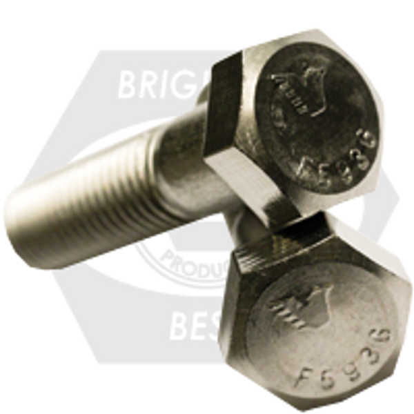 1"-8 x 10 1/2" UNC Hex Cap Screws, Coarse, 316 Stainless Steel, Partially Threaded, Qty 5