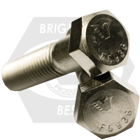 1 1/4"-7 x 13" Hex Cap Screws, 6" Thread, Coarse, 316 Stainless Steel, Qty 4