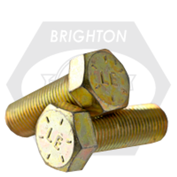 1"-14 x 8 1/2" Hex Cap Screws, Grade 8, Fine(Uns) Zinc-Yellow Bake Cr+3 (U.S.A.), Qty 18