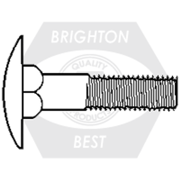 1/4"-20 x 2 1/4" A307 Grade A Step Bolts Full Threaded Zinc Cr+3, Fully Threaded, Qty 1500