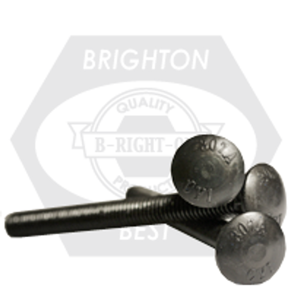 3/8"-16 x 5 1/2" Carriage Bolts A307 Grade A, Plain Finish, Fully Threaded, Qty 200