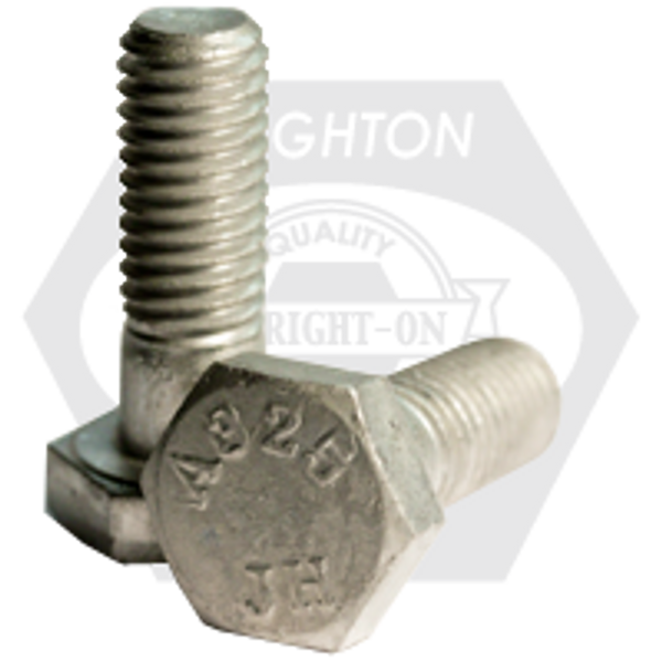 1"-8 x 2 1/2" A325, Type 1 Heavy Hex Structural Bolt, Hot-Dipped Galvanized HDG, Partially Threaded, Qty 250