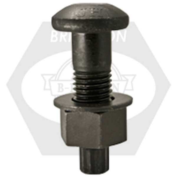 1 1/8"-7 x 4 1/2" A325 T.C. Bolt Plain With A563 Dh Hvy Hex Nut & Round F436 Washer, Qty 70