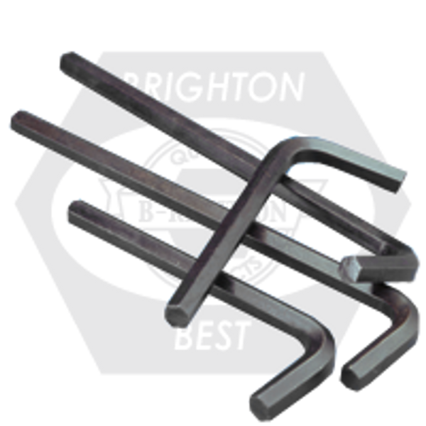 M19 USA Hex Key, Alloy, Sttel, Short Arm, Plain (Metric), Qty 10