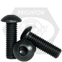 M12-1.75 x 90 mm Button Socket Cap Screw, Coarse, 12.9 ISO 7380 Thermal Black Oxide, Fully Threaded, Qty 50
