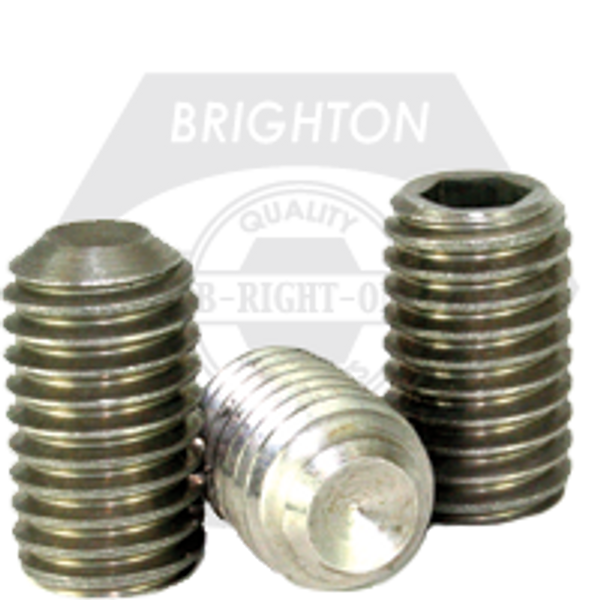 M2.5-0.45 x 12 mm Socket Set Screws Cup Point, Coarse, 18-8 Stainless Steel A2, Qty 100