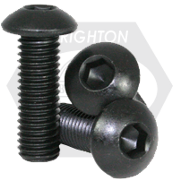 M6-1.00 x 20 mm 10.9 Button Socket Caps, Coarse, ISO 7380 Thermal Black Oxide, Fully Threaded, Qty 100