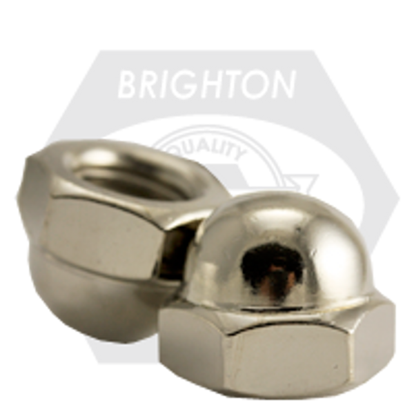 M5-0.80 Metric Stainless A4 Hex Domed Acorn Nuts DIN 1587, Coarse,, Qty 100