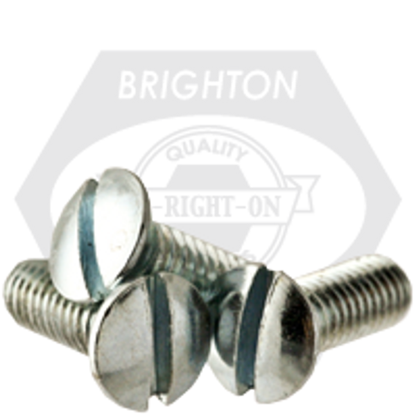 1/4"-20 x 1 1/2" Machine Screw Oval Head Slotted, Coarse, Zinc Cr+3, Fully Threaded, Qty 2000