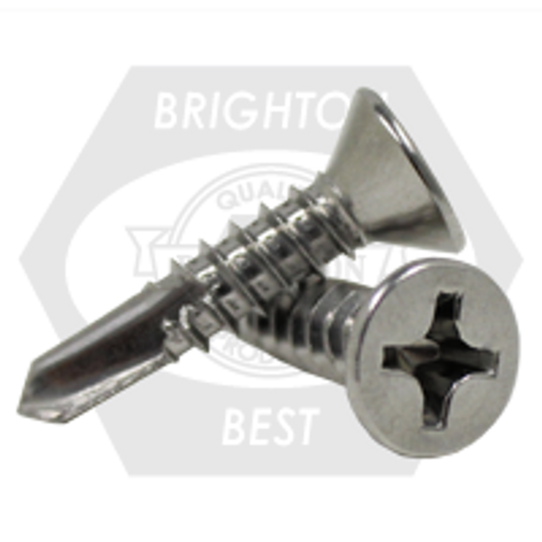 #10-16 x 3/4" Indent Hwh,Lgt Duty #1 Point Teks Self Drilling Screws (Inch), Bulk- Climaseal, Fully Threaded, Qty 5000