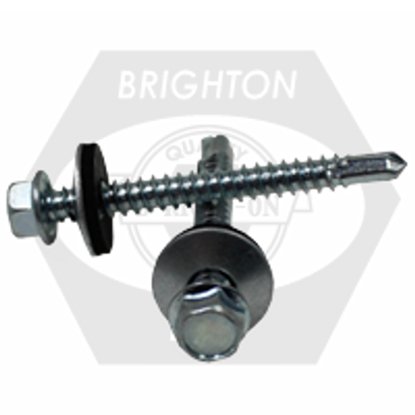 #12-14 x 1 1/4" Indent Hwh,#3 Point Proferred Self Drilling Screw W/Bonded Washer, Zinc Cr+3, Qty 1700