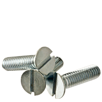M6-1.00 x 50 mm Metric 4.8 Machine Screw, Slot Flat, DIN 963, Zinc Cr+3, Fully Threaded, Qty 200
