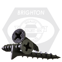 #6 x 1" Particle Board Screws Flat Head Phillips Black Phos, Hardened, Qty 8000