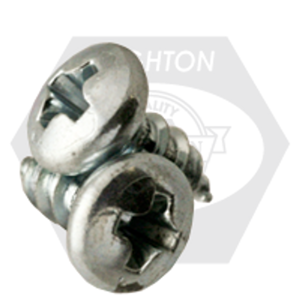1/4"-14 x 2 1/2" Pan Head Slot Tapping Screws, Type AB, Zinc Cr+3, Fully Threaded, Qty 800