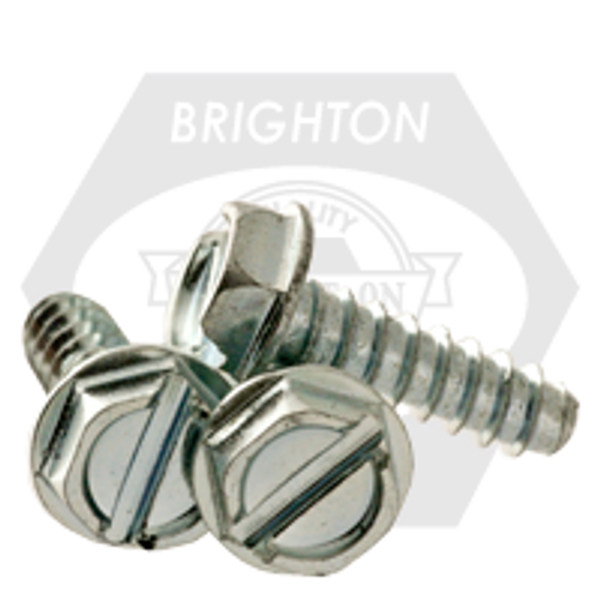 #10-16 x 1 1/4" Pan Head Slot Tapping Screws, Type B Zinc Cr+3, Fully Threaded, Qty 4000