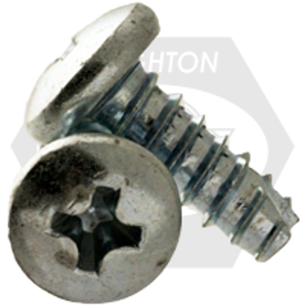 #10-16 x 1/4" Indent Hwh Slot Thread Cutting Screws, Type 25(Bt) Zinc Cr+3, Fully Threaded, Qty 10000