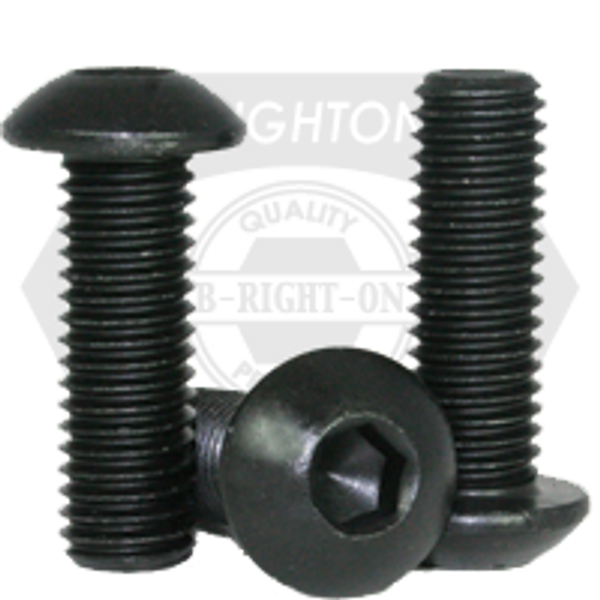 1/4"-20 x 1 3/8" Button Socket Caps, Coarse, Alloy, Thermal Black Oxide, Fully Threaded, Qty 100